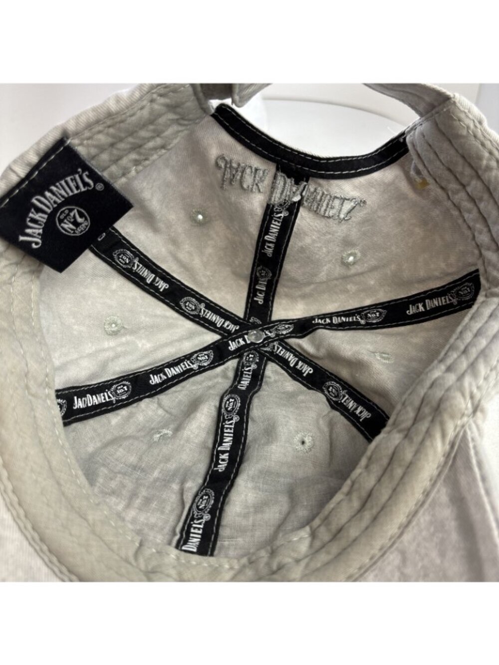 Jack Daniels Hat Cap Unisex Adjustable Full Back Gray Cotton Shadow stitching - Picture 4 of 5
